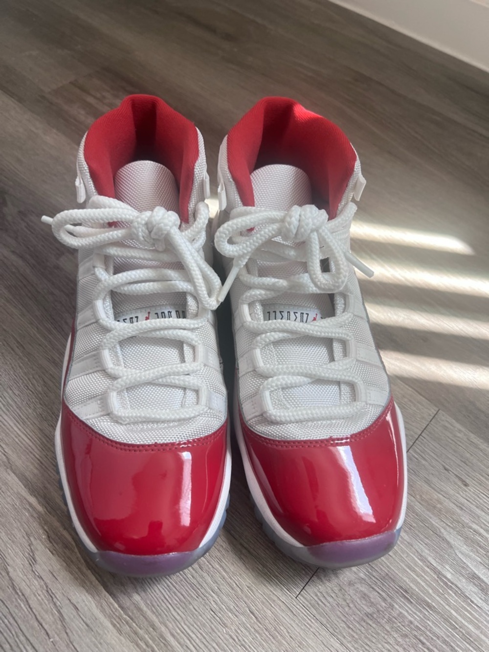 Jordan Kids White and Red High-Top Sneakers